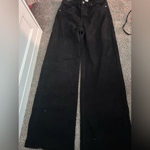 H&M high rise wide leg black jeans